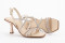 Sandales confortables à talon entonnoir en cuir brides - Beige - Lince