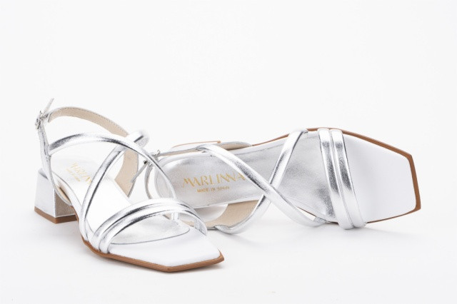 Sandales à talon bottier brides - Argent - Lince