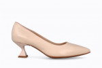 Escarpins en cuir talon original - Beige - Lince