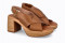 Sandales à talon en bois - Marron - Lince