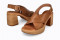 Sandales à talon en bois - Marron - Lince