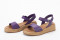 Sandales compensées à talon en cuir - Violet - Lince