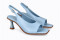 Sandales à talon entonnoir en cuir - Bleu Ciel - Lince