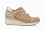 Baskets en daim semelle compensée - Beige - Lince