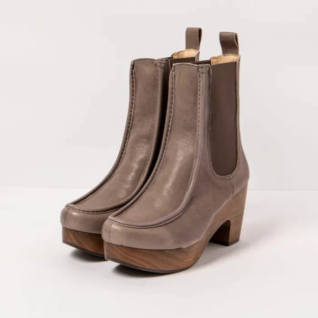 Bottines chelsea à talon et plateforme - Beige - Neosens