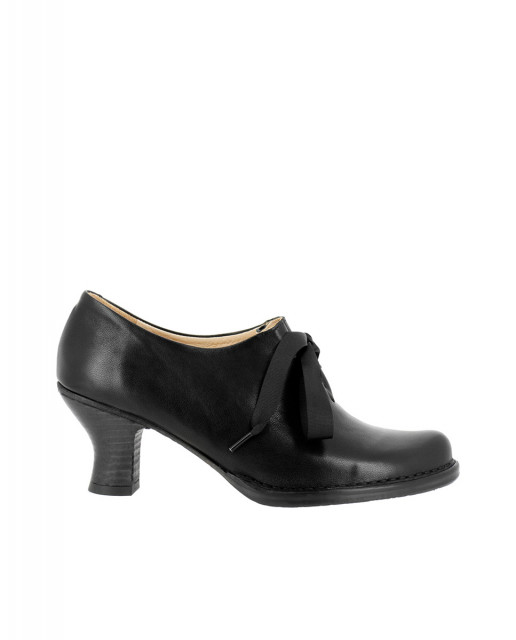 Derbies en cuir à talon bobine - Noir - Neosens