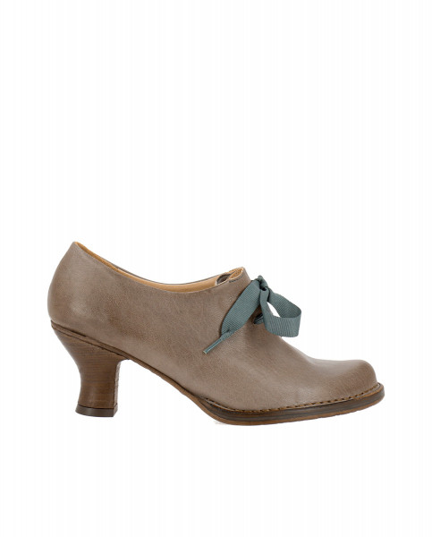 Derbies en daim à talon bobine - Beige - Neosens