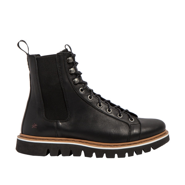 Bottines montantes chelsea en cuir - Noir - art