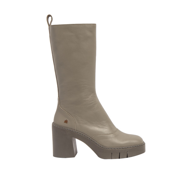 Bottes à talon en cuir - Beige - art