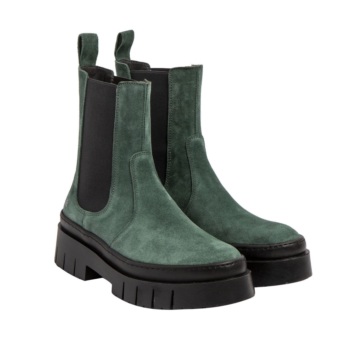 Bottines chelsea en daim style rangers - Vert - art