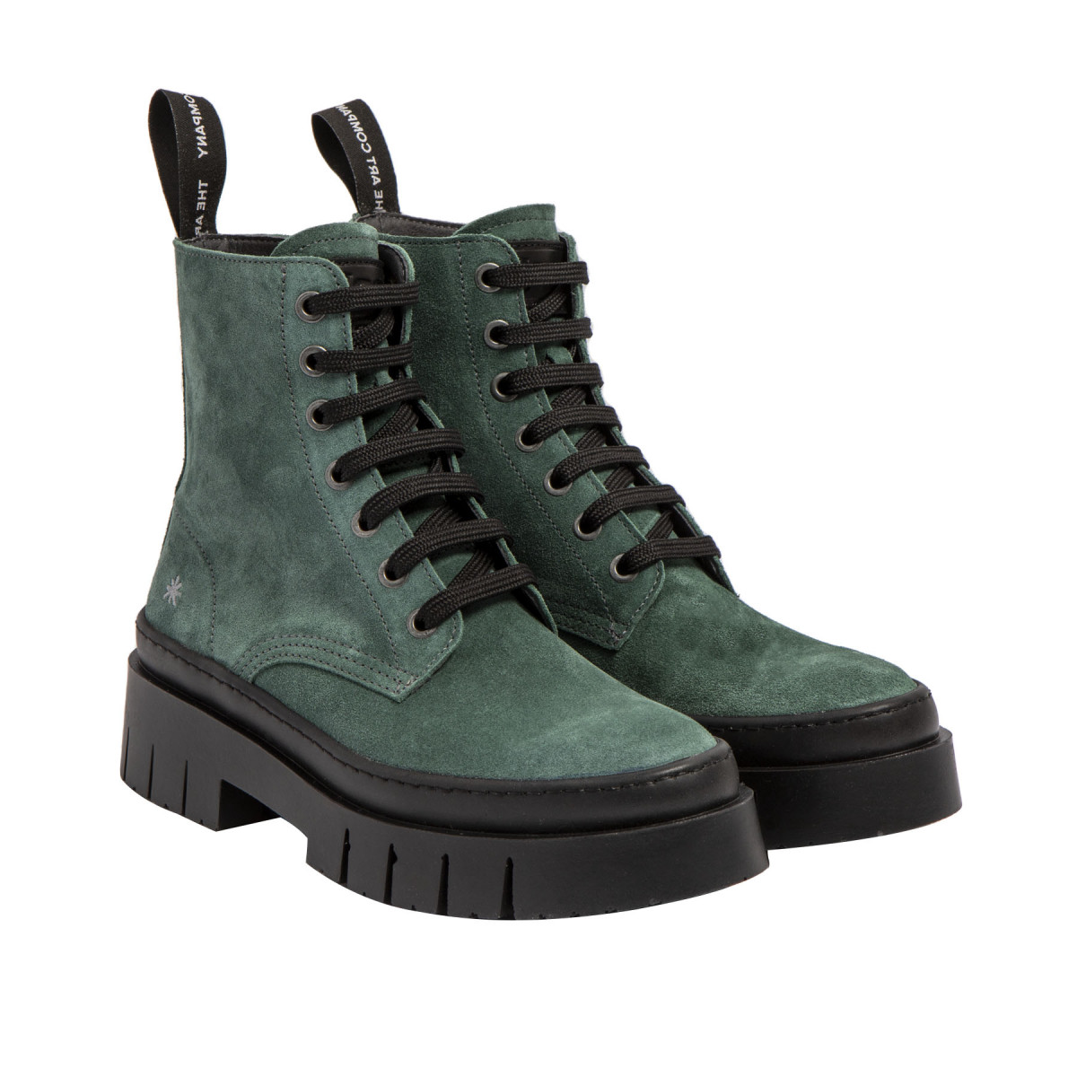 Bottines à lacets en daim style rangers - Vert - art