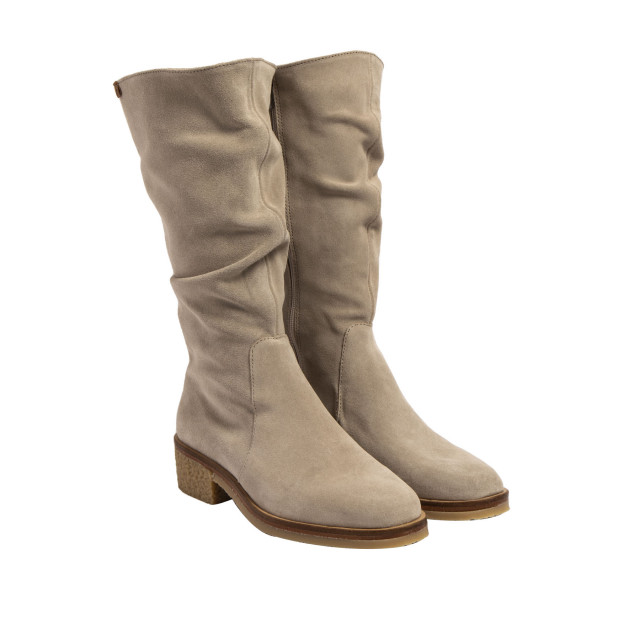 Bottes à talon en cuir suèdé - Beige - El naturalista