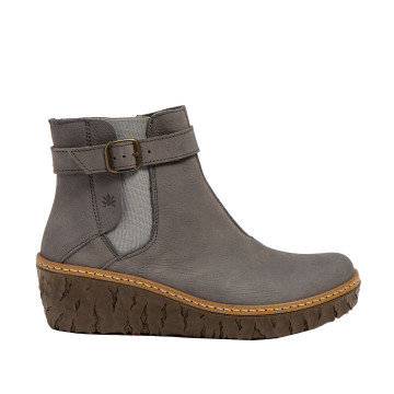 Bottines compensées en cuir à boucle - Gris - El naturalista