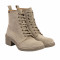 Bottines à talon et lacets en cuir suédé - Beige - El naturalista