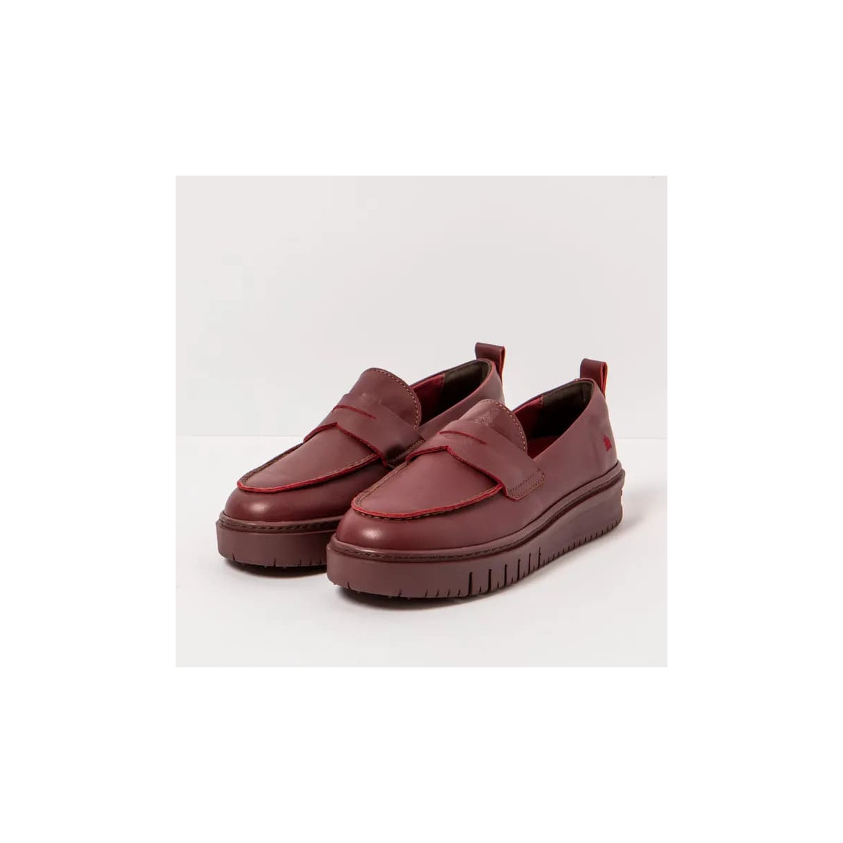 Mocassins plateforme en cuir - Rouge - art