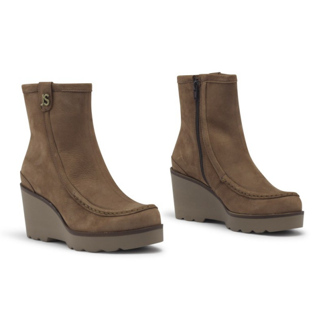 Bottines compensées en cuir - Beige - Jose Saenz