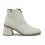 Bottines basses en cuir talon bottier - Blanc - Jose Saenz