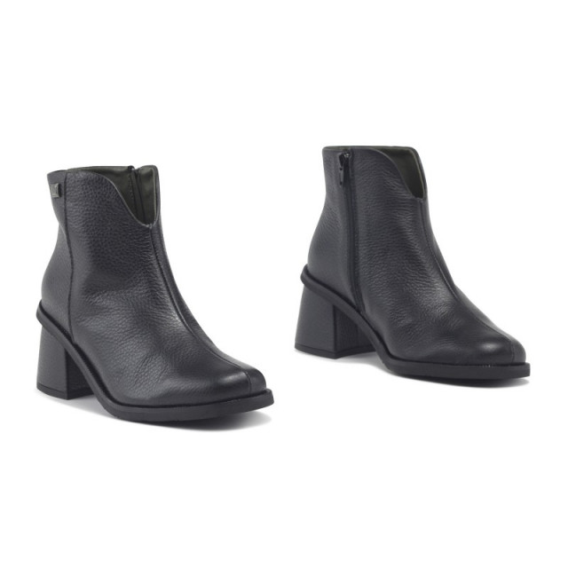 Bottines basses en cuir talon bottier - Noir - Jose Saenz