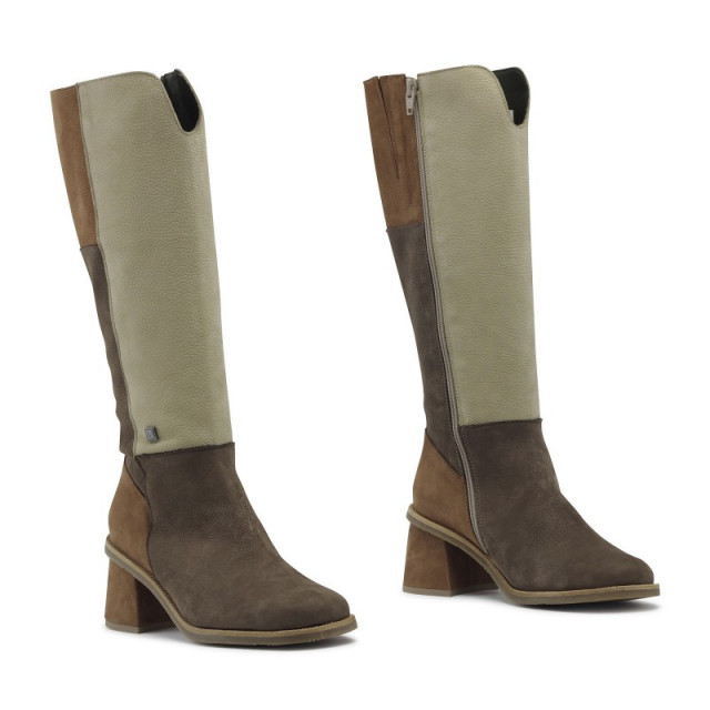 Bottes montantes en cuir grainé - Marron - Jose Saenz