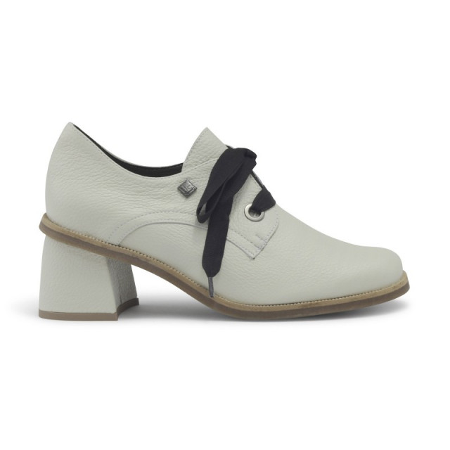 Derbies en cuir à talon et lacets - Blanc - Jose Saenz