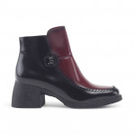 Bottines en cuir à talon et surpiqures - Jose Saenz