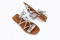 Sandales à petit talon lacées en cuir - Argent - Lince