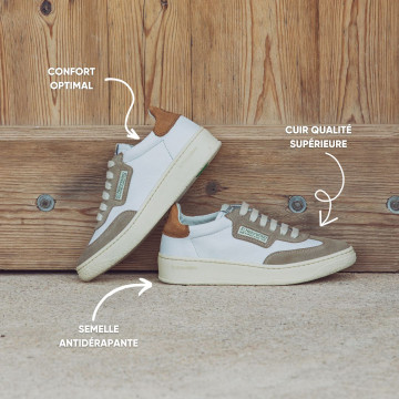 Sneakers cuir et daim - Blanc - El naturalista