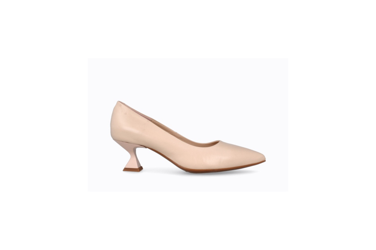 Escarpins en cuir talon original - Beige - Lince