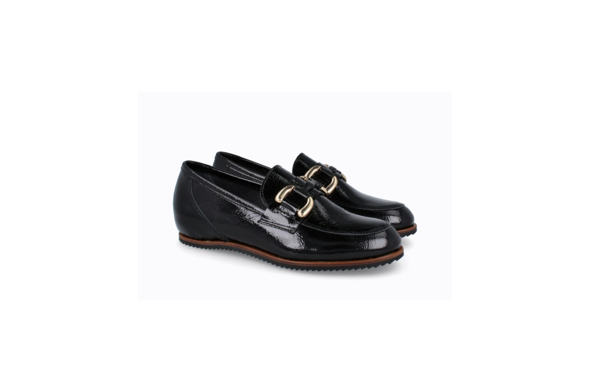 Mocassins en cuir verni - Noir - Lince