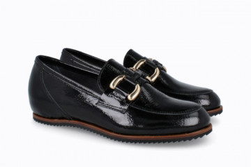 Mocassins en cuir verni - Noir - Lince