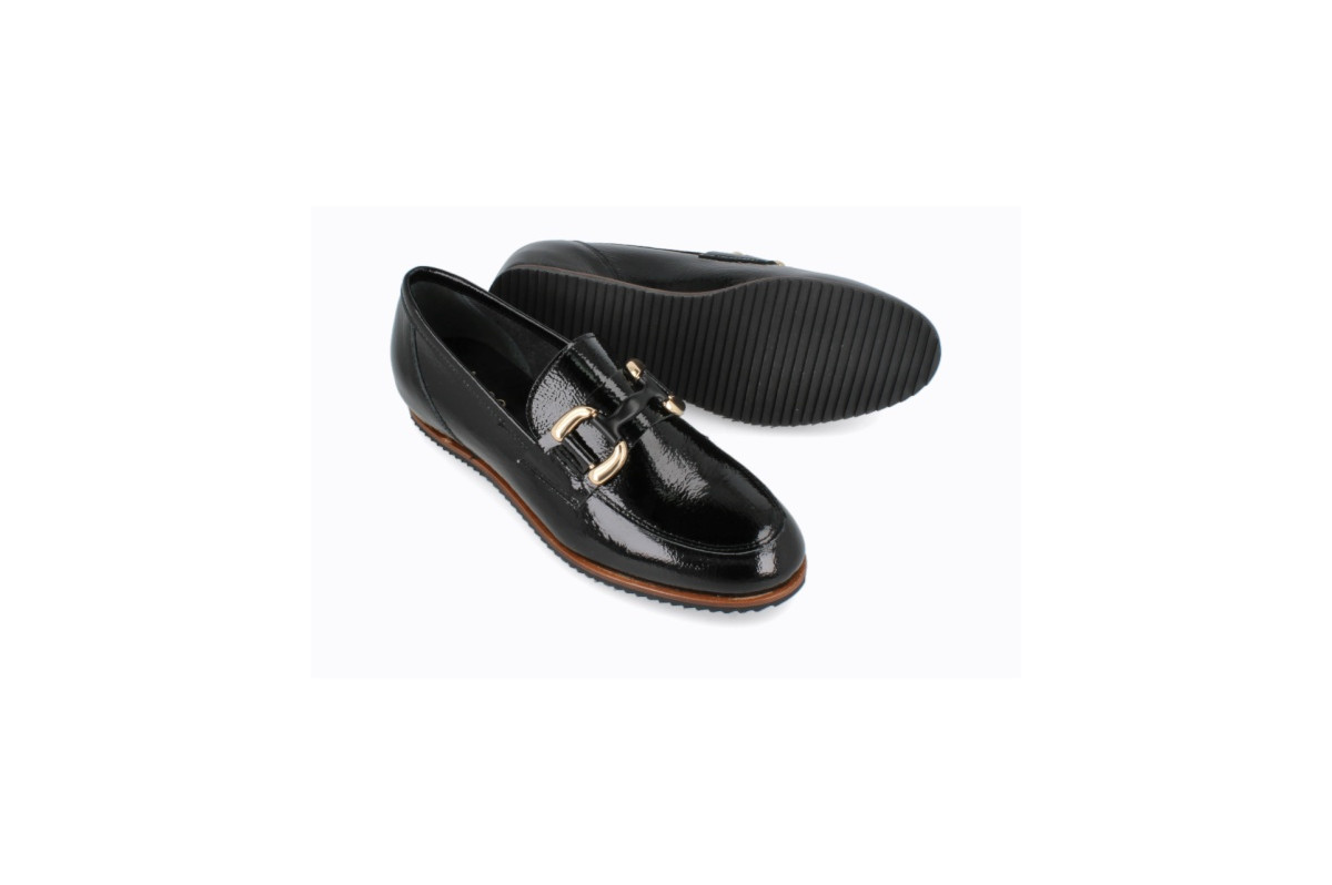 Mocassins en cuir verni - Noir - Lince