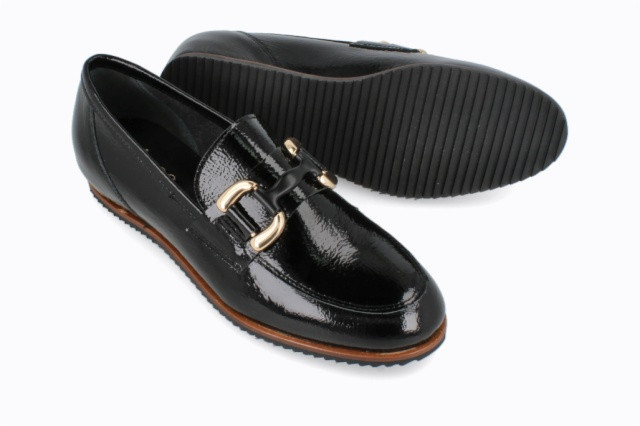 Mocassins en cuir verni - Noir - Lince