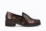 Mocassins en cuir effet croco - Marron - Lince