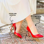 Escarpins rouges vernis en cuir à talons aiguilles - Xseni Greye
