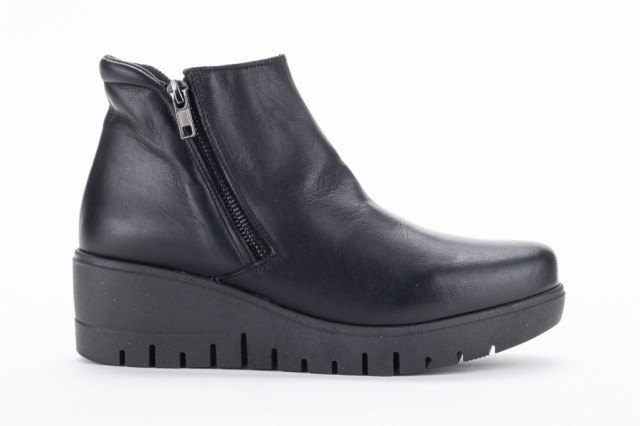 Bottines en cuir compensées - Noir - Lince