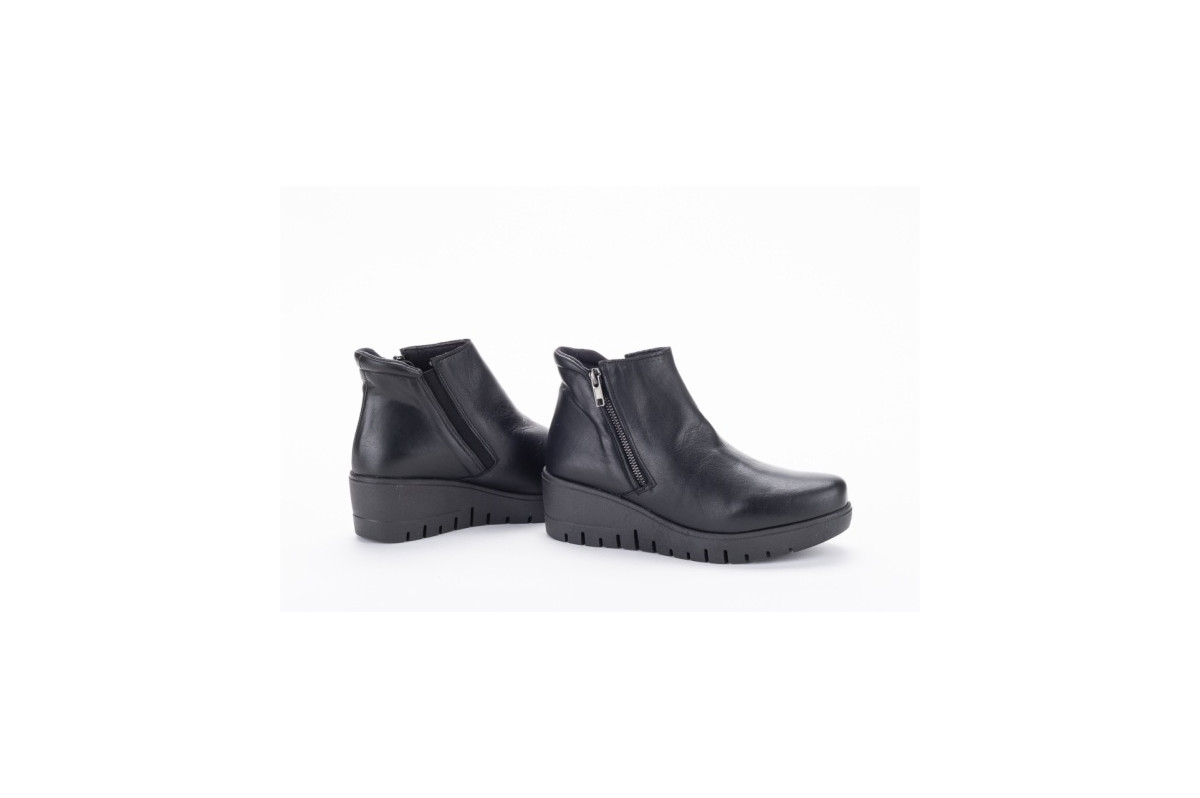 Bottines en cuir compensées - Noir - Lince