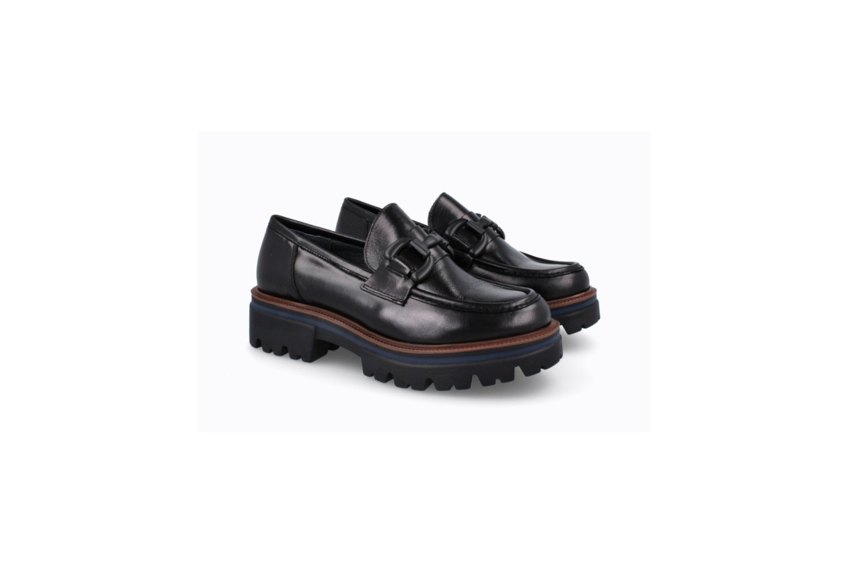 Mocassins plateforme en cuir - Noir - Lince