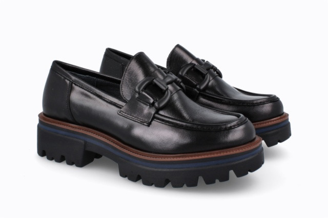 Mocassins plateforme en cuir - Noir - Lince