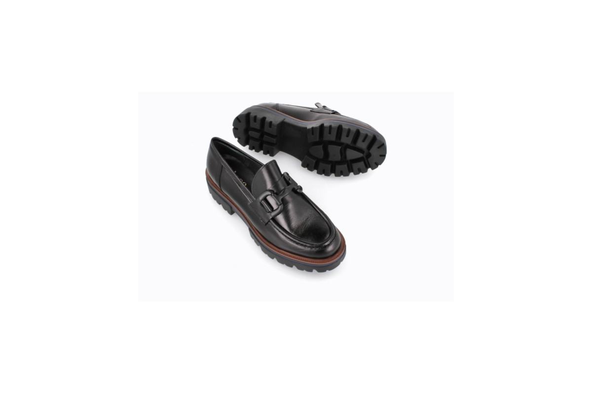 Mocassins plateforme en cuir - Noir - Lince