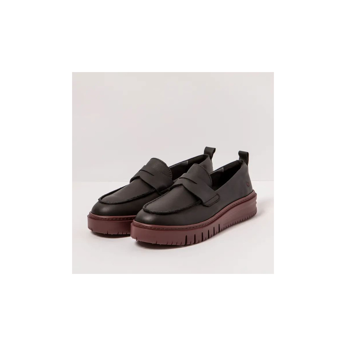 Mocassins plateforme en cuir - Noir - art