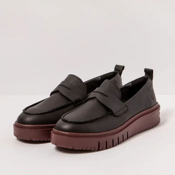 Mocassins plateforme en cuir - Noir - art