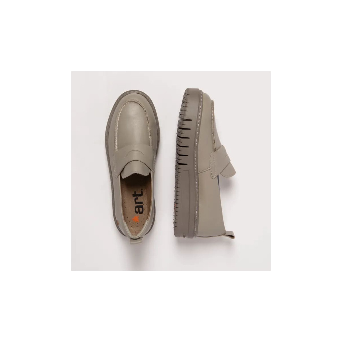 Mocassins plateforme en cuir - Beige - art