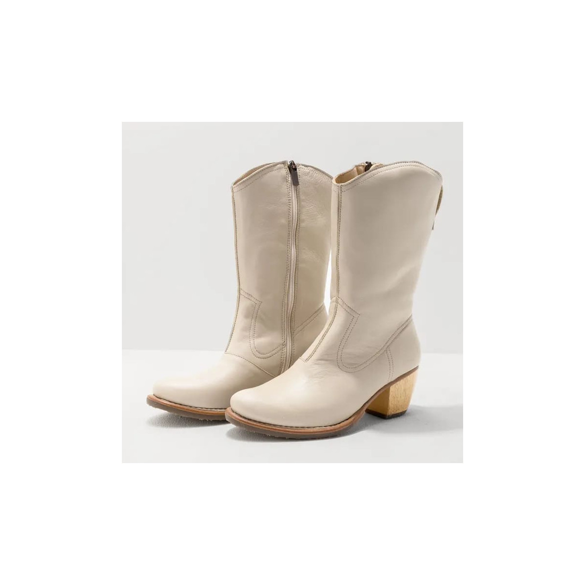 Santiags en cuir - Beige Clair - Neosens