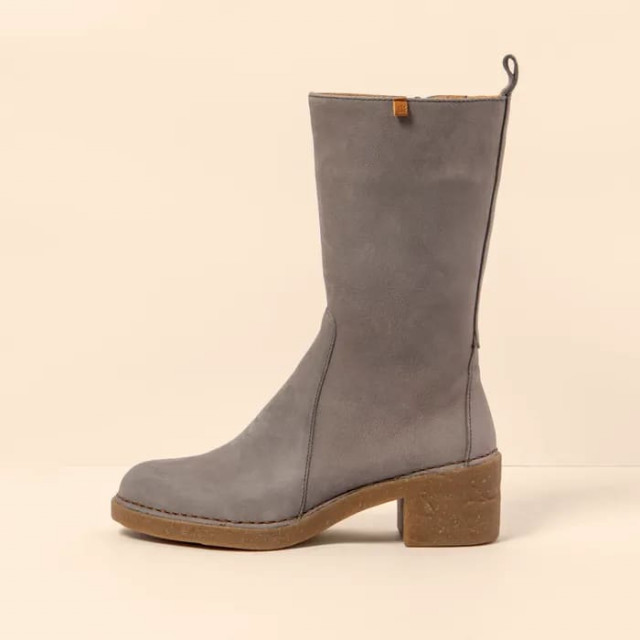 Bottes mi-hautes à talon en cuir doux - Gris - El naturalista