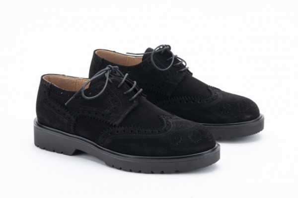 Derbies femme daim - Noir - Lince