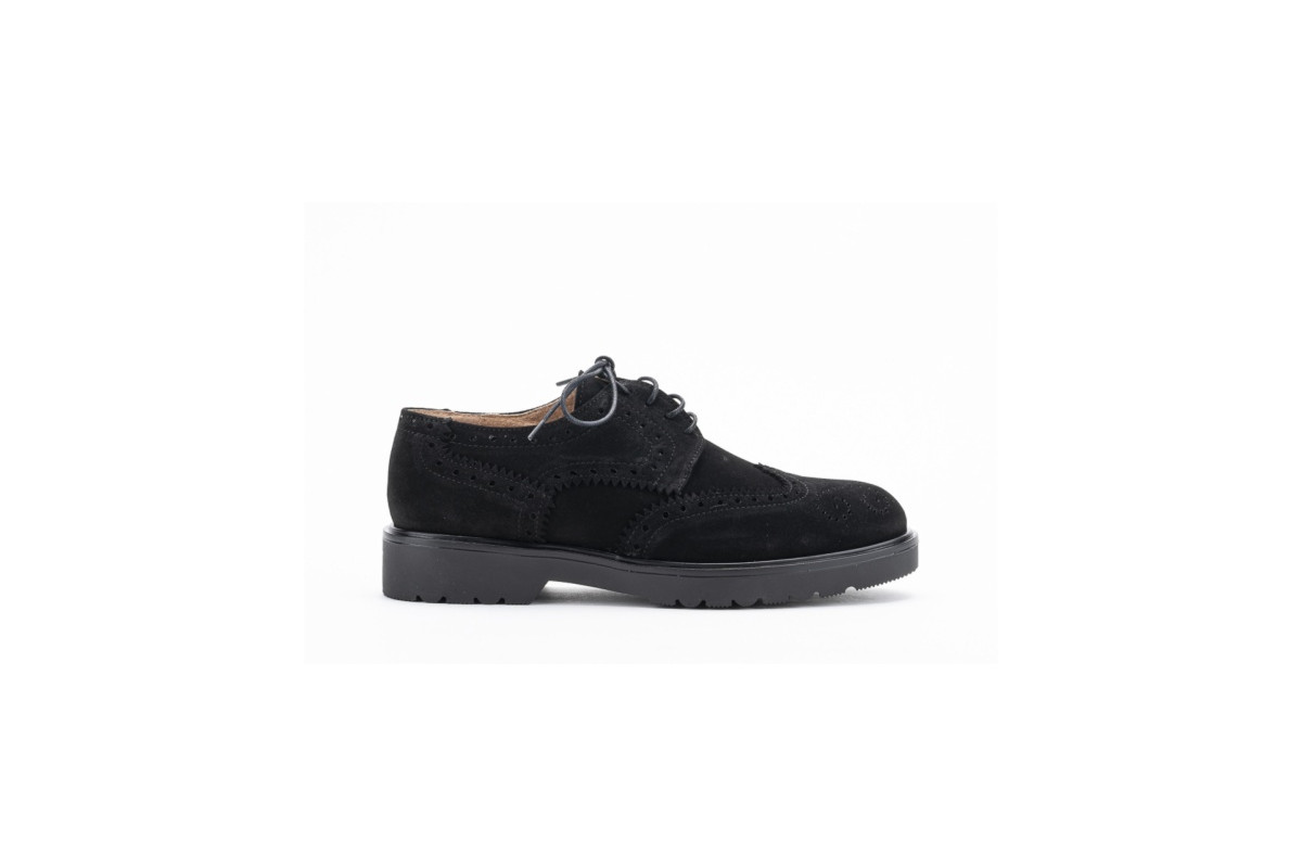 Derbies femme daim - Noir - Lince