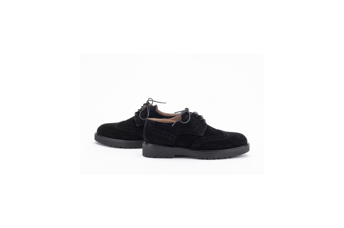 Derbies femme daim - Noir - Lince