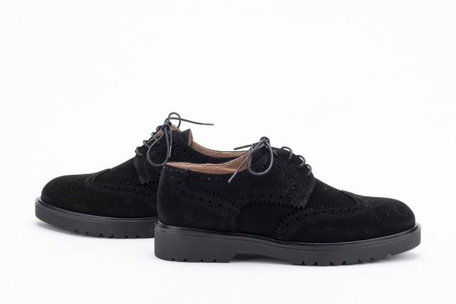 Derbies femme daim - Noir - Lince