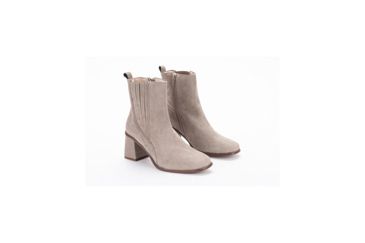 Chelsea boots à talon en daim - Beige - Lince