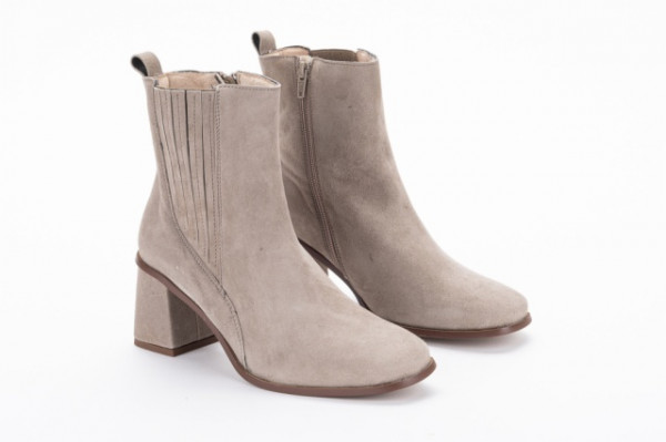 Chelsea boots à talon en daim - Beige - Lince